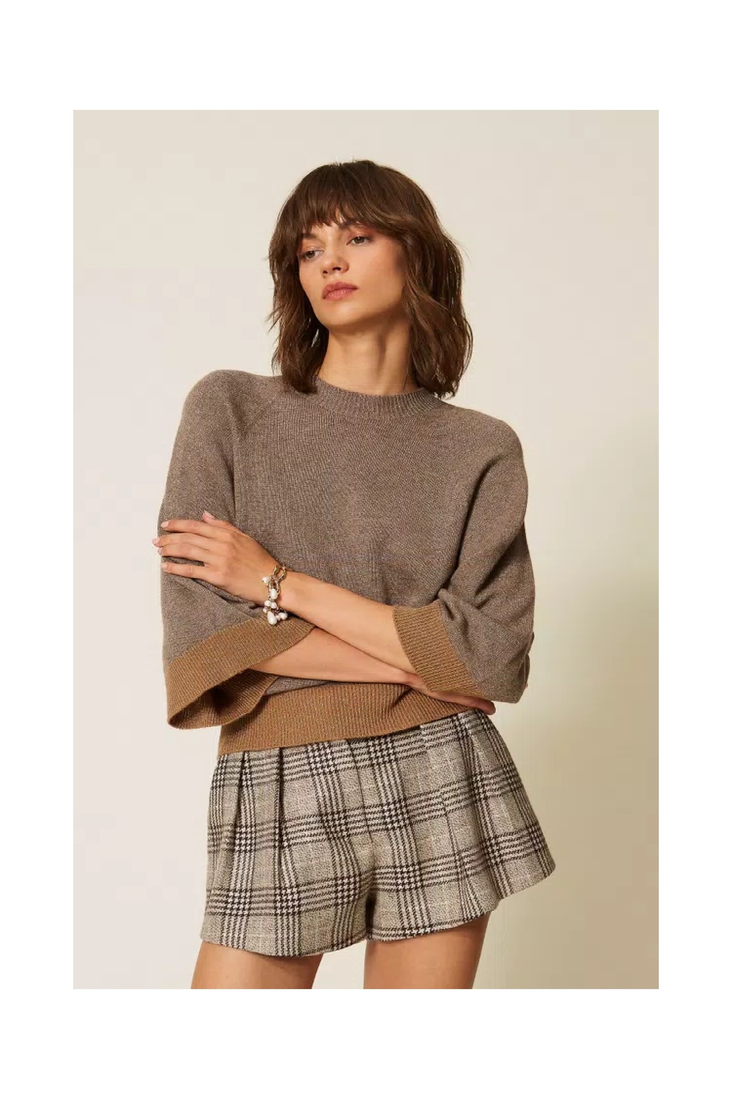 MAGLIA CROPPED IN LANA E CASHMERE LUREX TWINSET