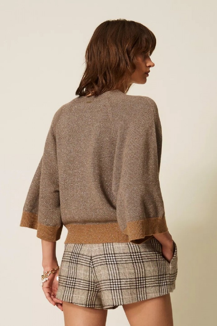 MAGLIA CROPPED IN LANA E CASHMERE LUREX TWINSET