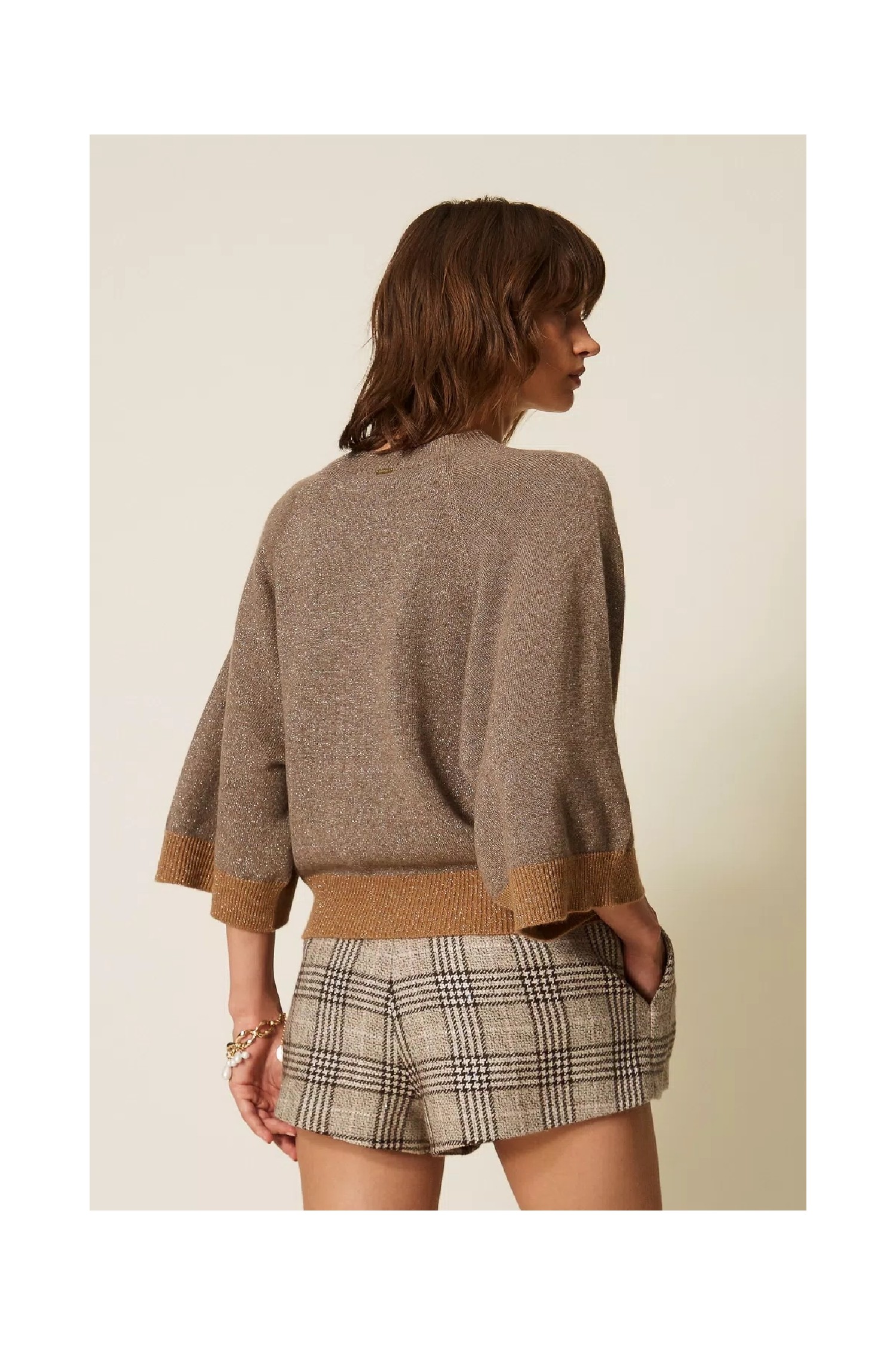 MAGLIA CROPPED IN LANA E CASHMERE LUREX TWINSET