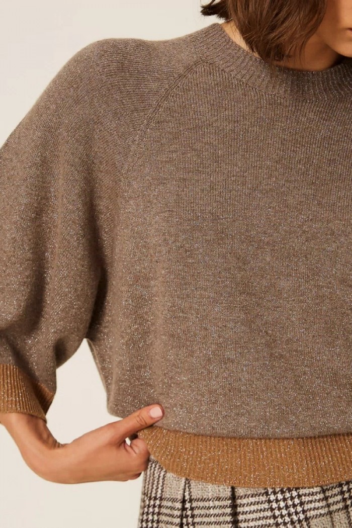 MAGLIA CROPPED IN LANA E CASHMERE LUREX TWINSET
