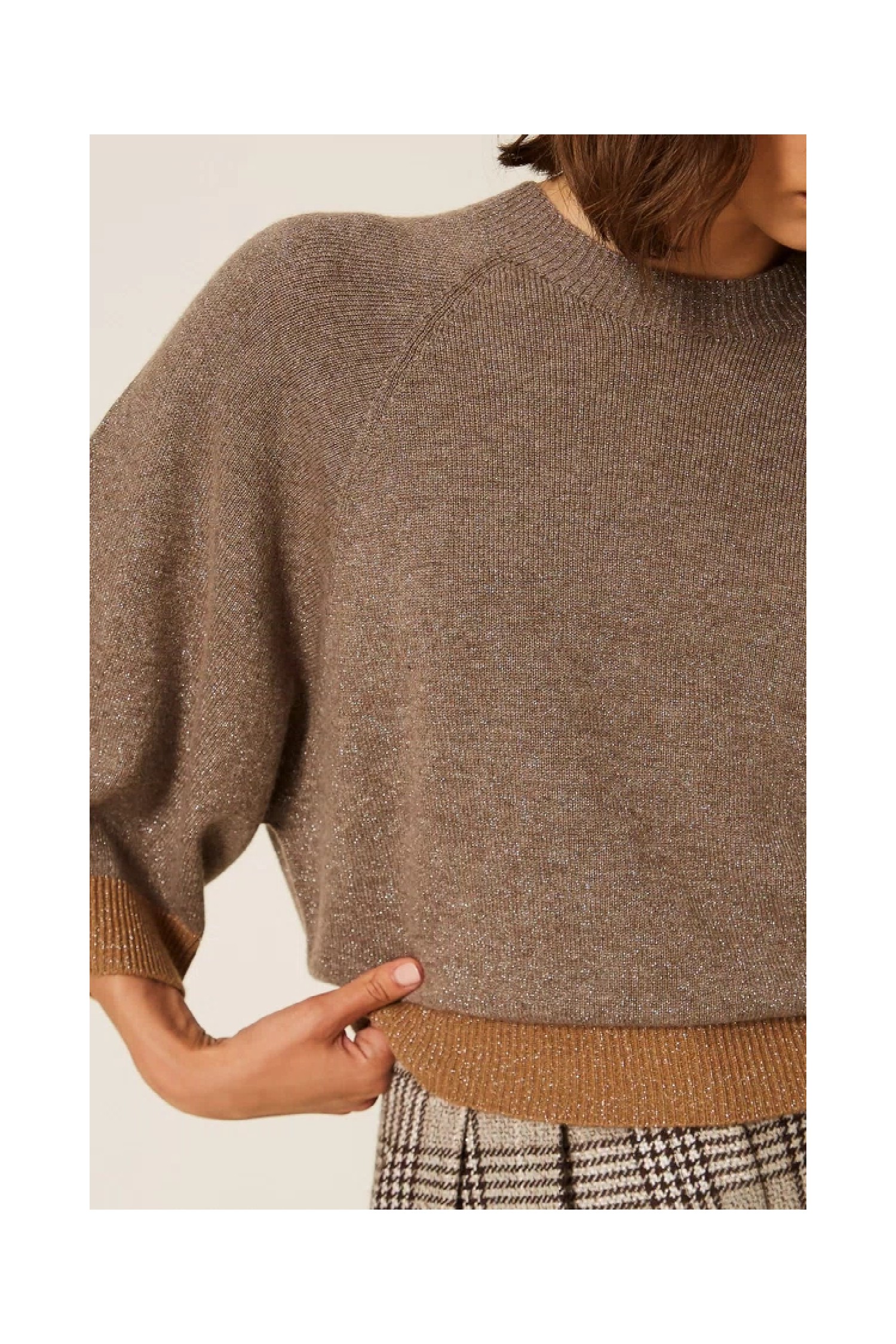 MAGLIA CROPPED IN LANA E CASHMERE LUREX TWINSET