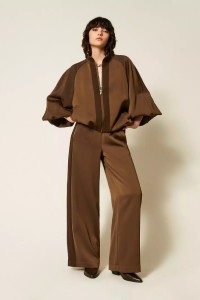 PANTALONI A  PALAZZO IN ENVERS SATIN TWINSET