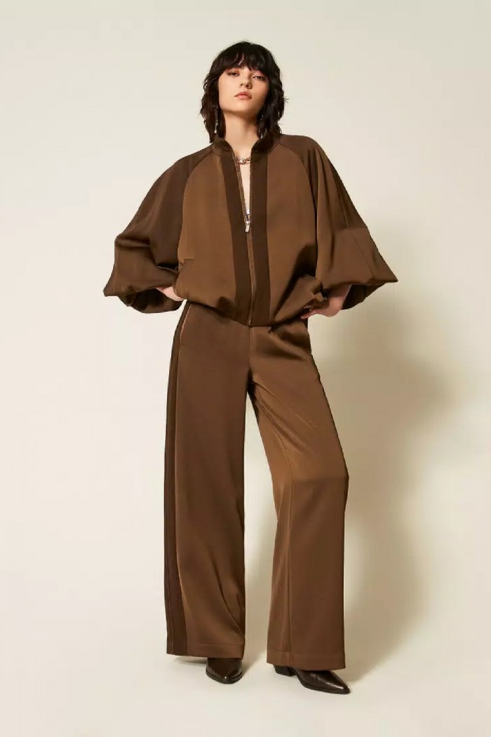 PANTALONI A  PALAZZO IN ENVERS SATIN TWINSET