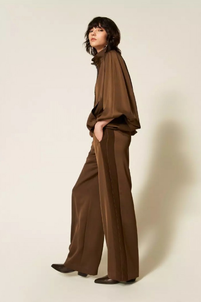 PANTALONI A  PALAZZO IN ENVERS SATIN TWINSET