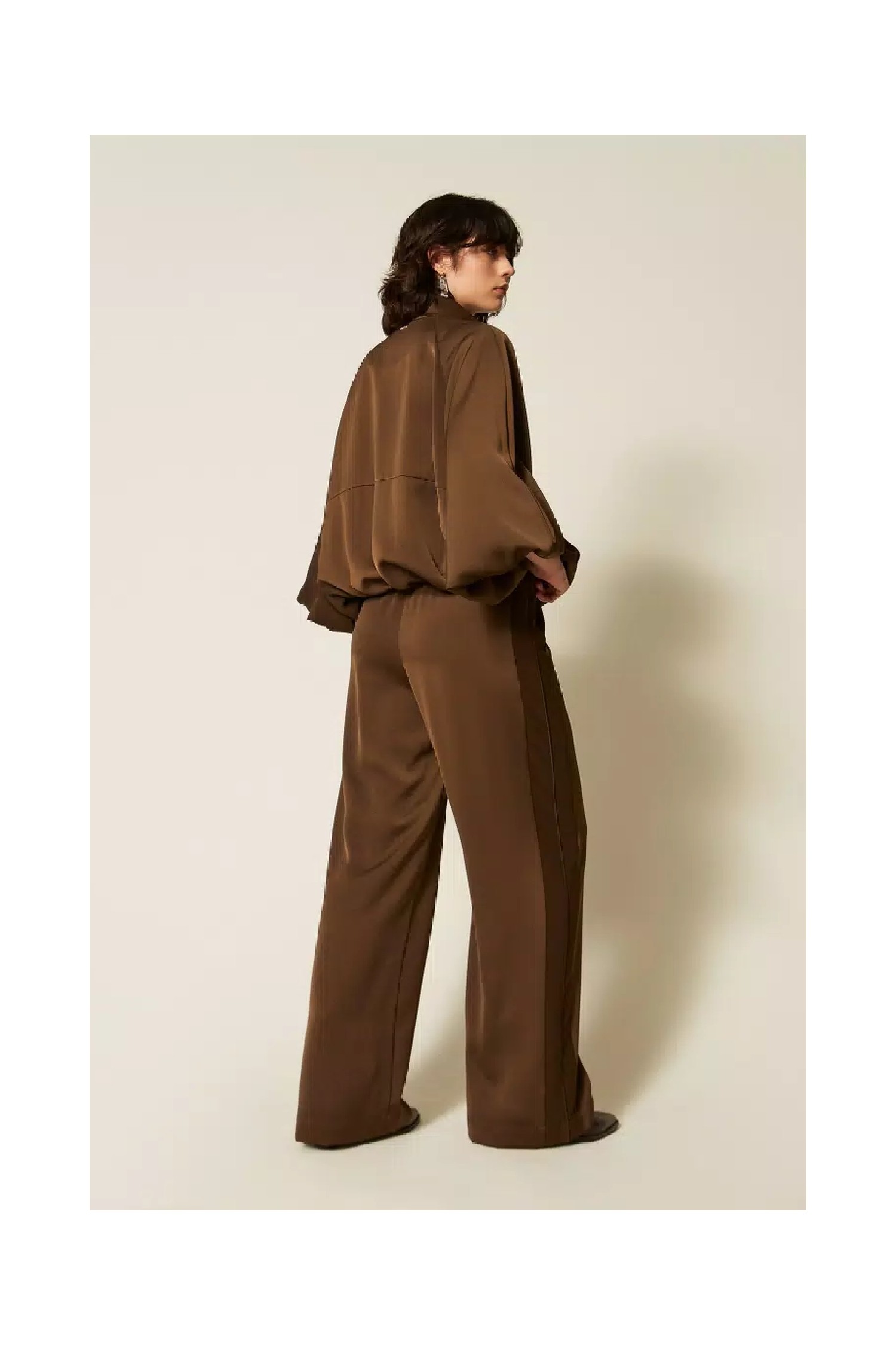 PANTALONI A  PALAZZO IN ENVERS SATIN TWINSET