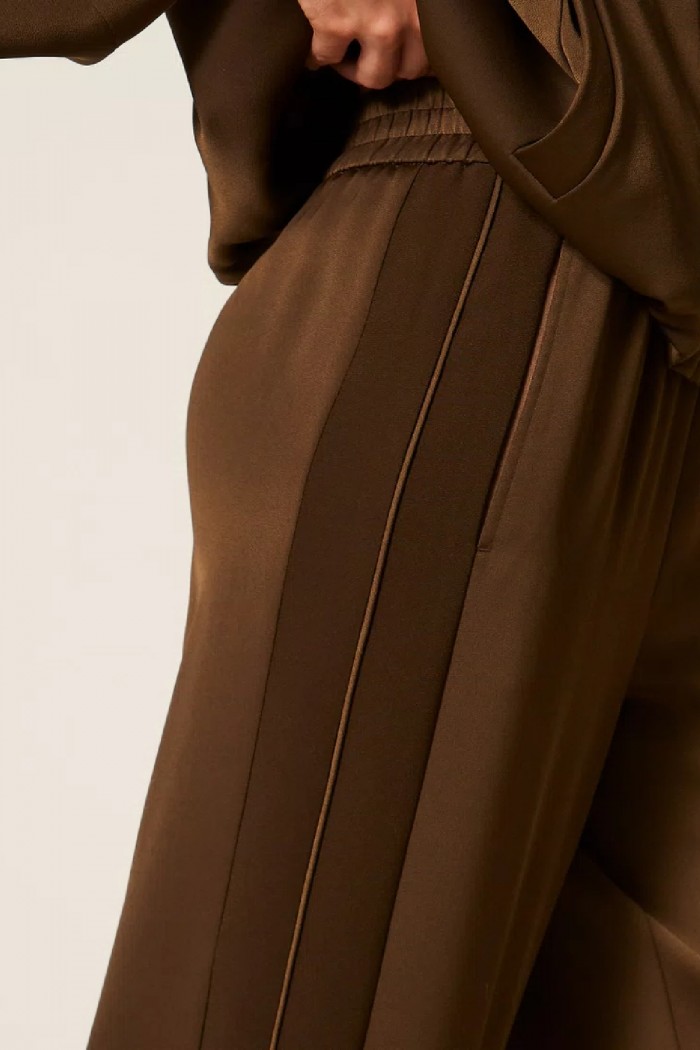 PANTALONI A  PALAZZO IN ENVERS SATIN TWINSET