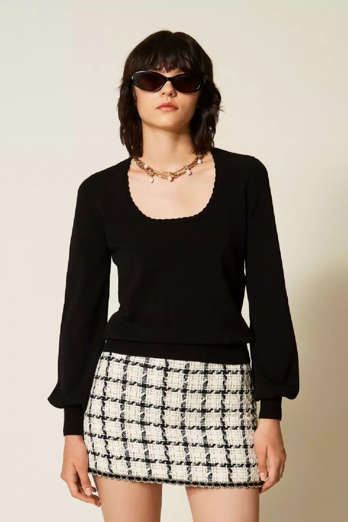 MAGLIA FITTED CON DETTAGLI CROCHET TWINSET