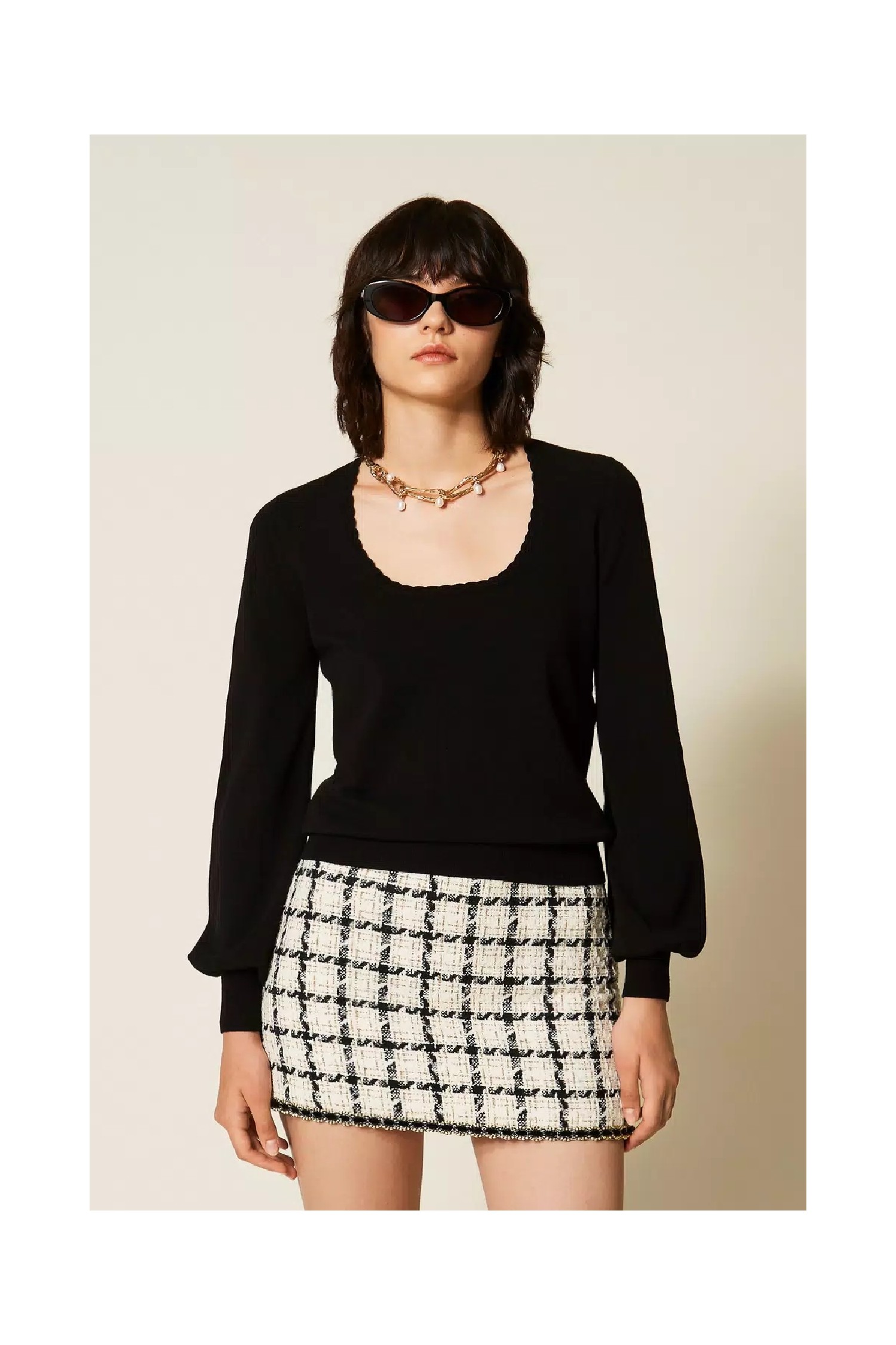 MAGLIA FITTED CON DETTAGLI CROCHET TWINSET