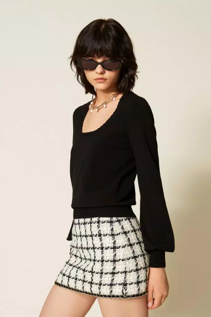 MAGLIA FITTED CON DETTAGLI CROCHET TWINSET