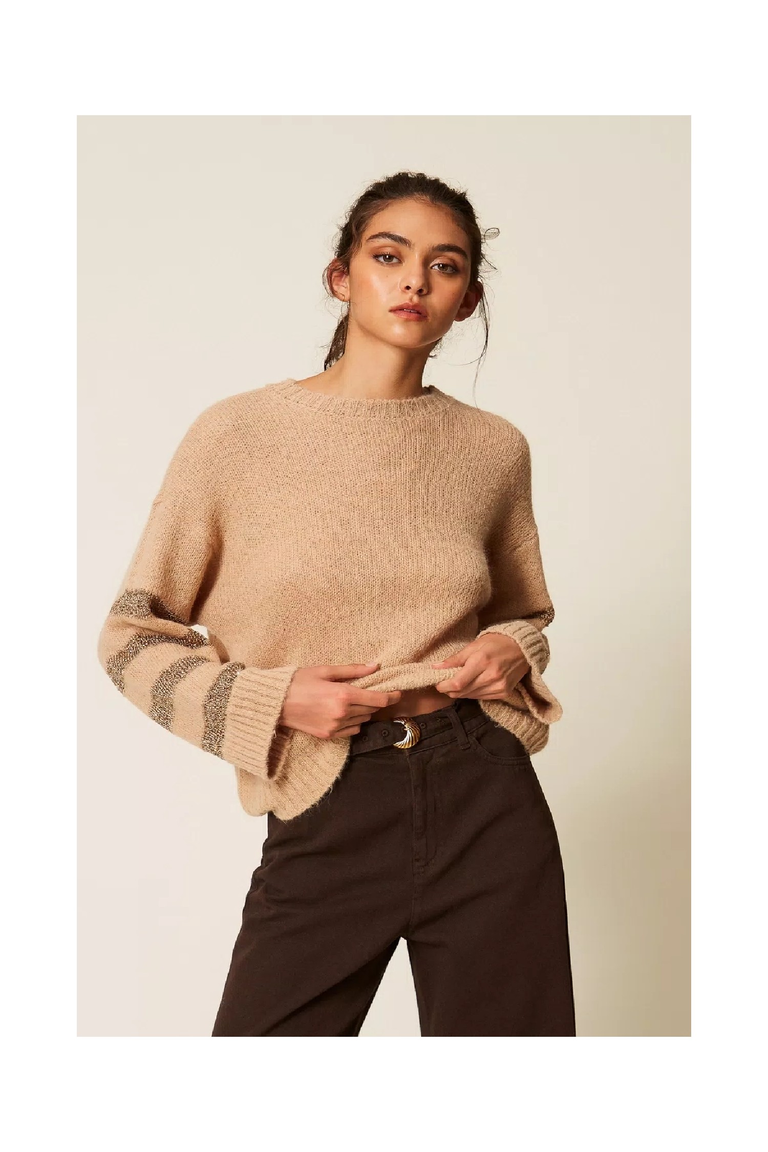 MAGLIA IN MISTO ALPACA CON RIGHE TWINSET