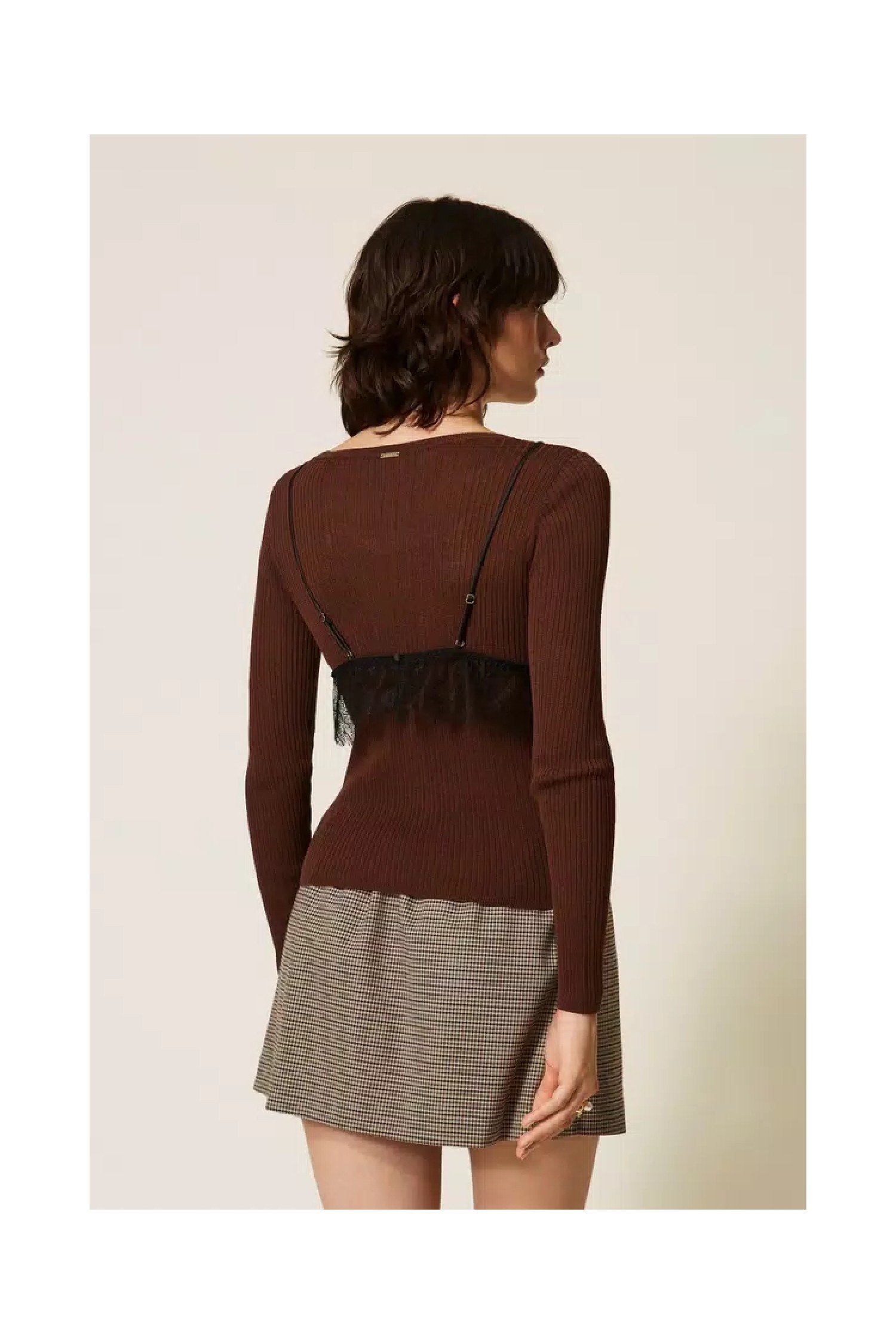 MAGLIA MISTO SETA CON TOP TWINSET