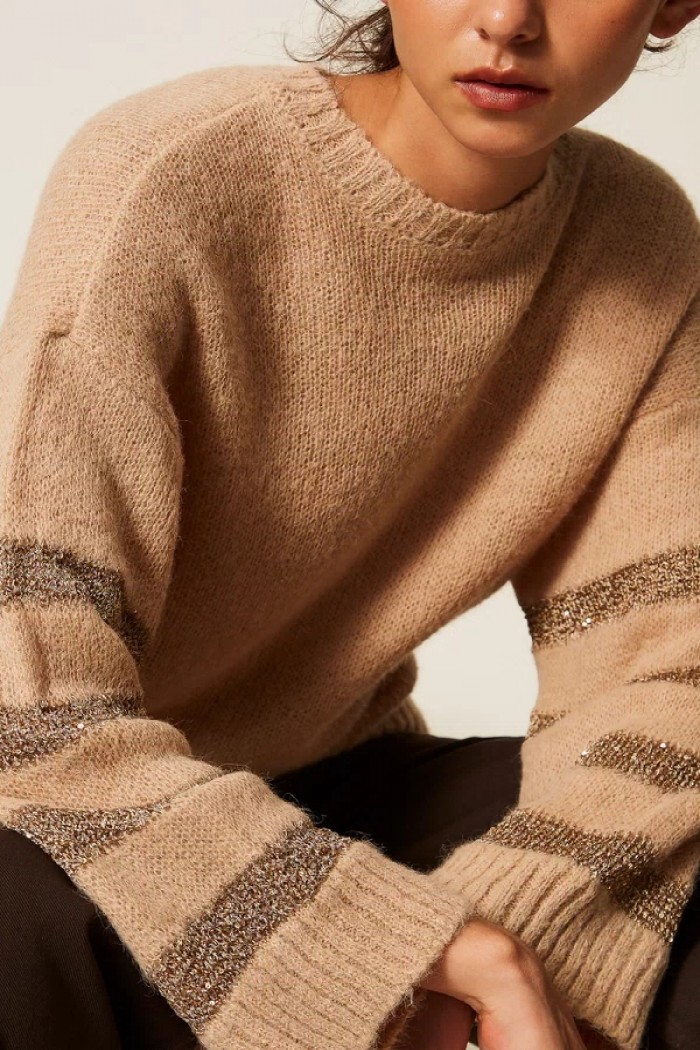 MAGLIA IN MISTO ALPACA CON RIGHE TWINSET