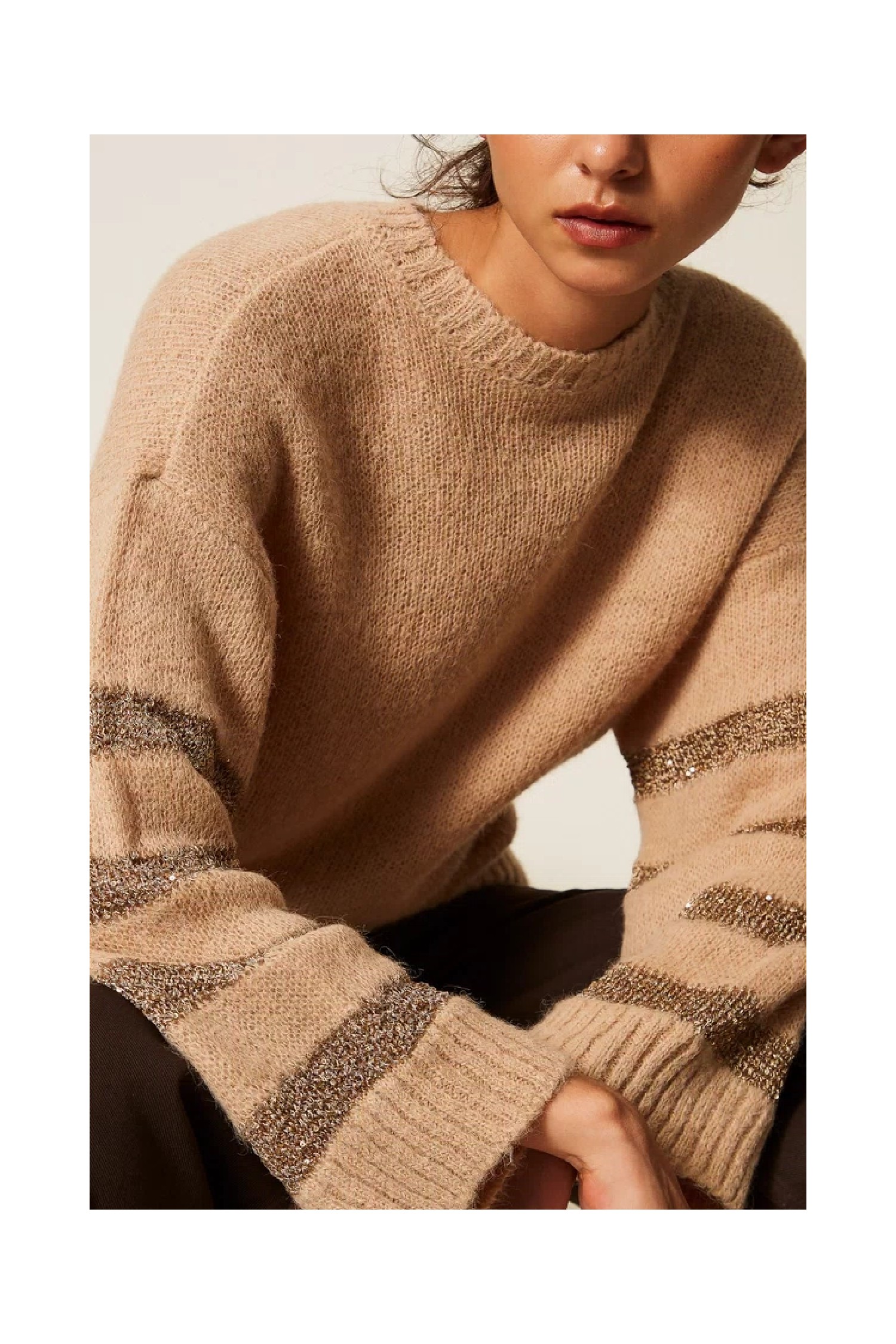 MAGLIA IN MISTO ALPACA CON RIGHE TWINSET