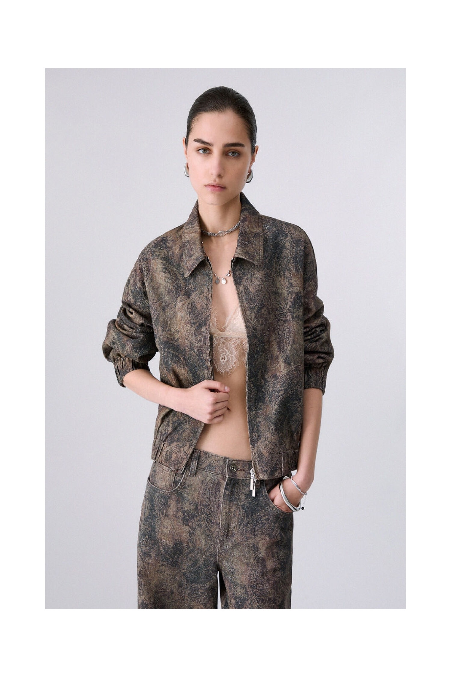 GIUBBINO OVERSIZE CON STAMPA GLITTER PRINTS LIU JO