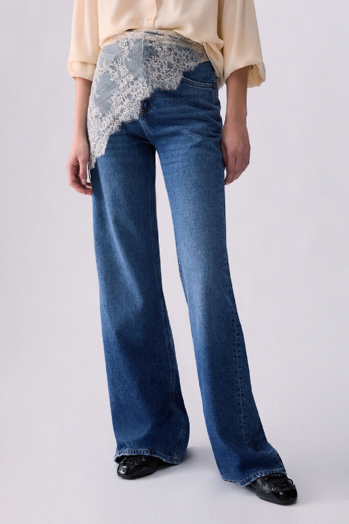 JEANS FLARE CON BANDANA DI PIZZO LIU JO