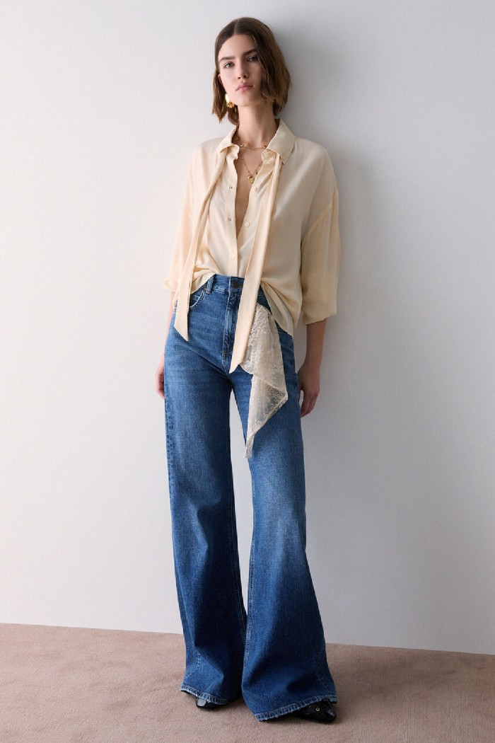JEANS FLARE CON BANDANA DI PIZZO LIU JO