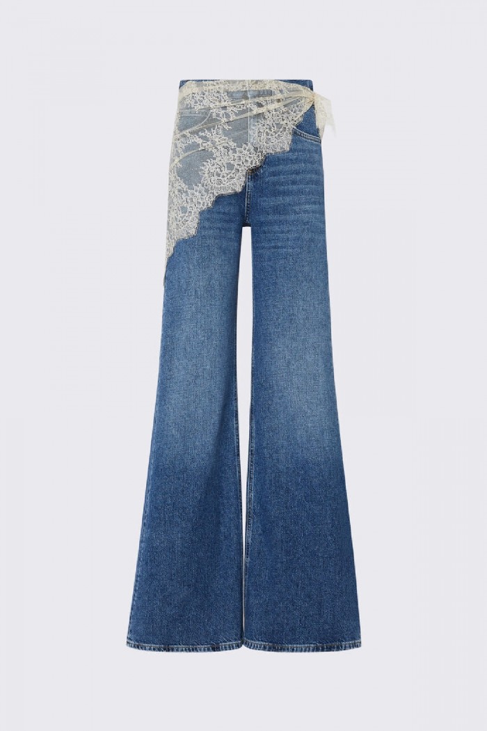 JEANS FLARE CON BANDANA DI PIZZO LIU JO