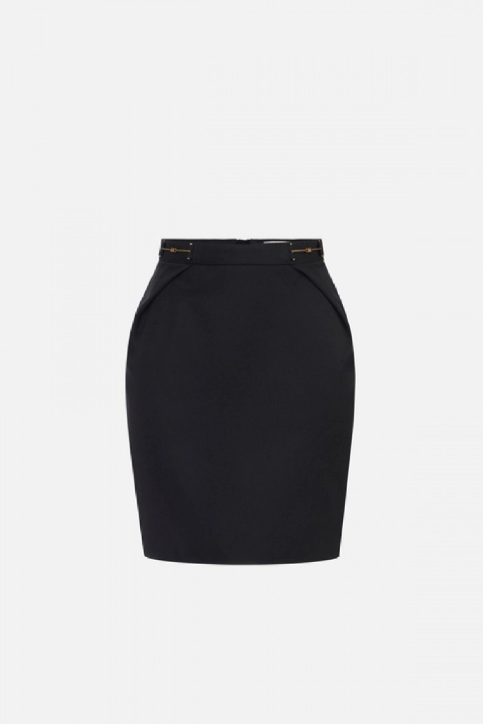 MINIGONNA IN GABARDINA CON MORSETTI GIOIELLO ELISABETTA FRANCHI