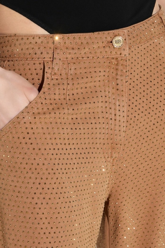 JEANS BALLOON IN DENIM CON STRASS ELISABETTA FRANCHI