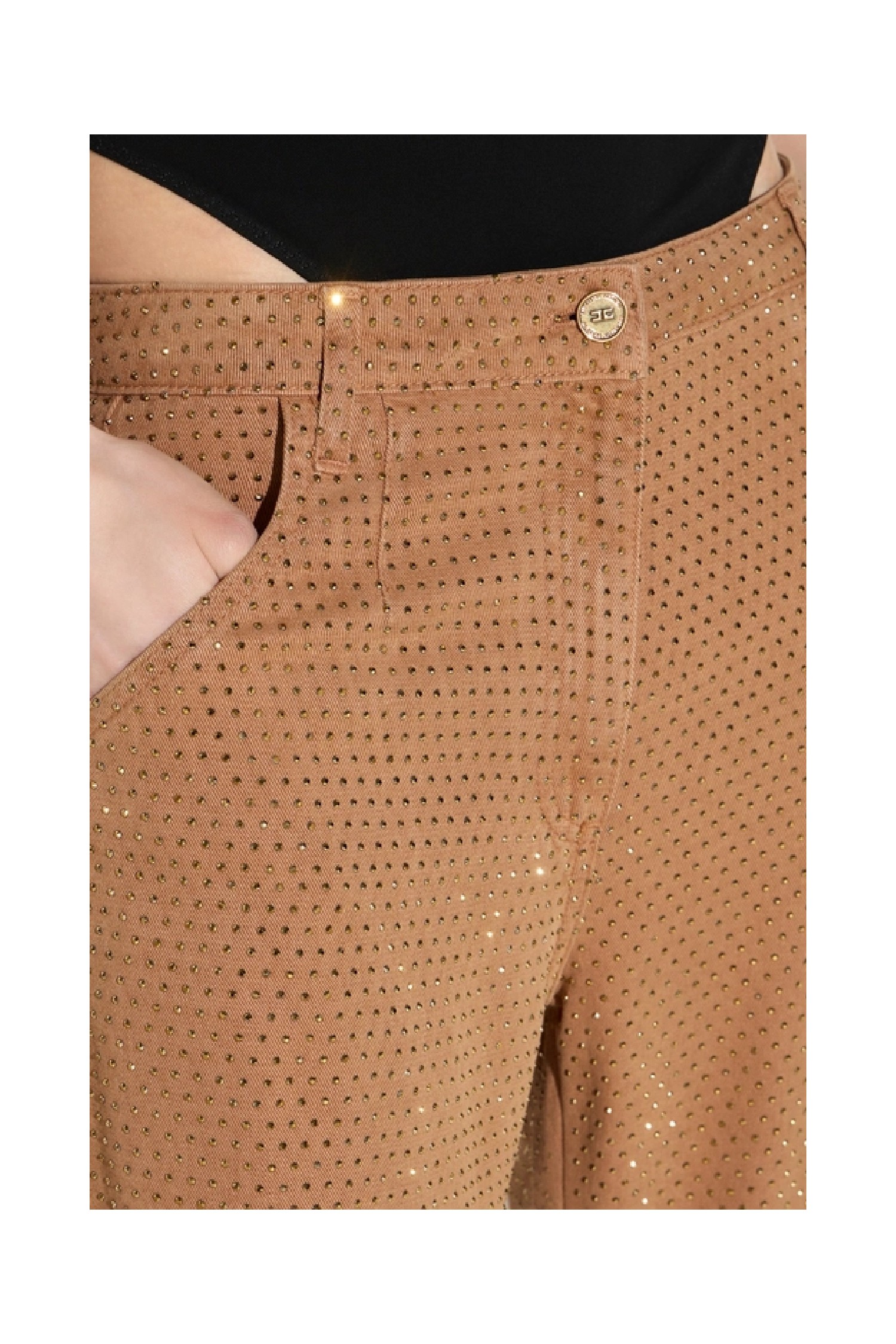 JEANS BALLOON IN DENIM CON STRASS ELISABETTA FRANCHI