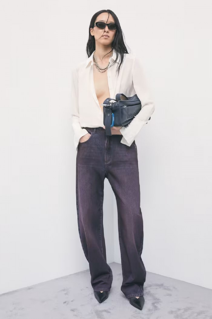 JEANS BARREL A VITA BASSA CON EFFETTO SPRAY PATRIZIA PEPE 