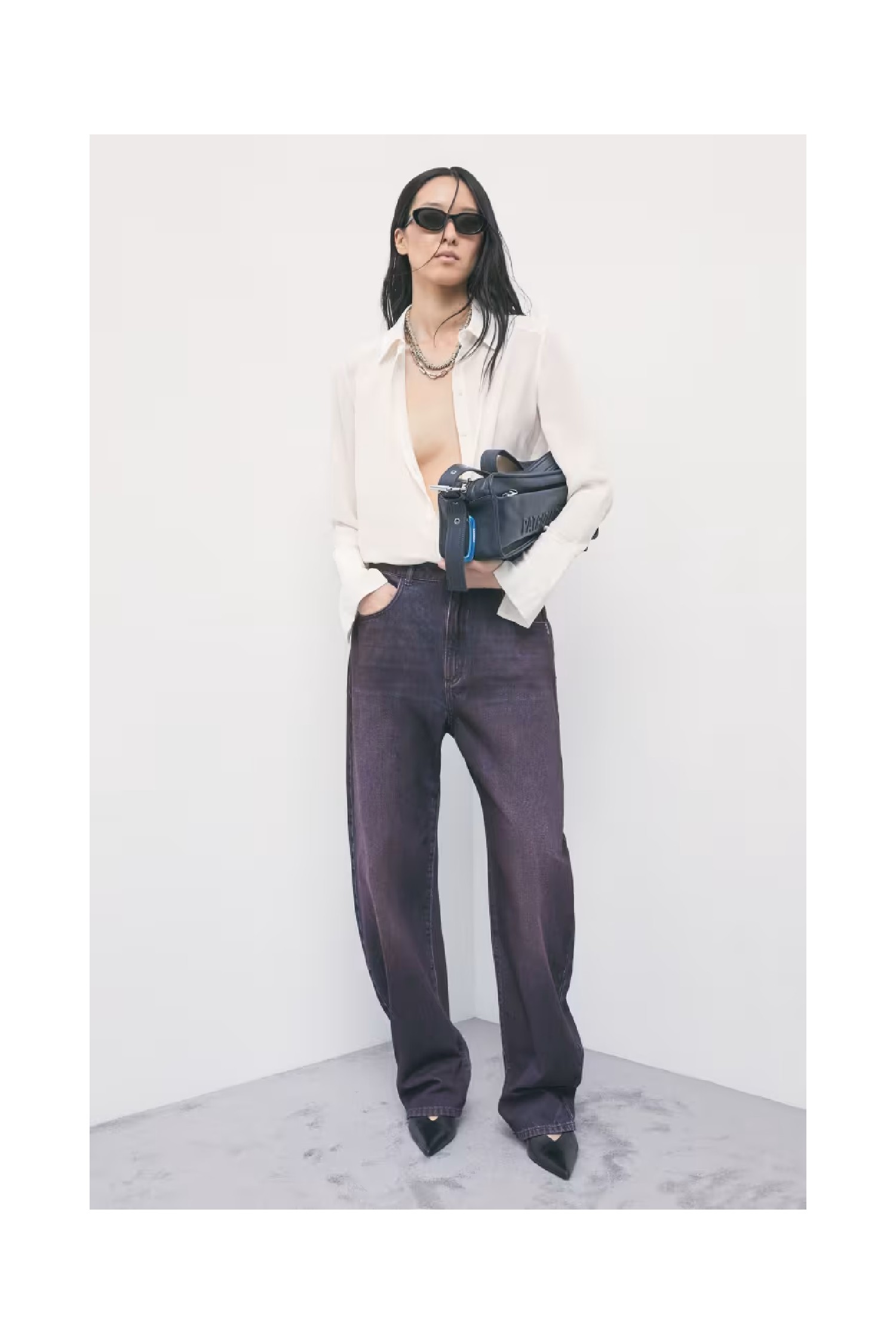 JEANS BARREL A VITA BASSA CON EFFETTO SPRAY PATRIZIA PEPE 