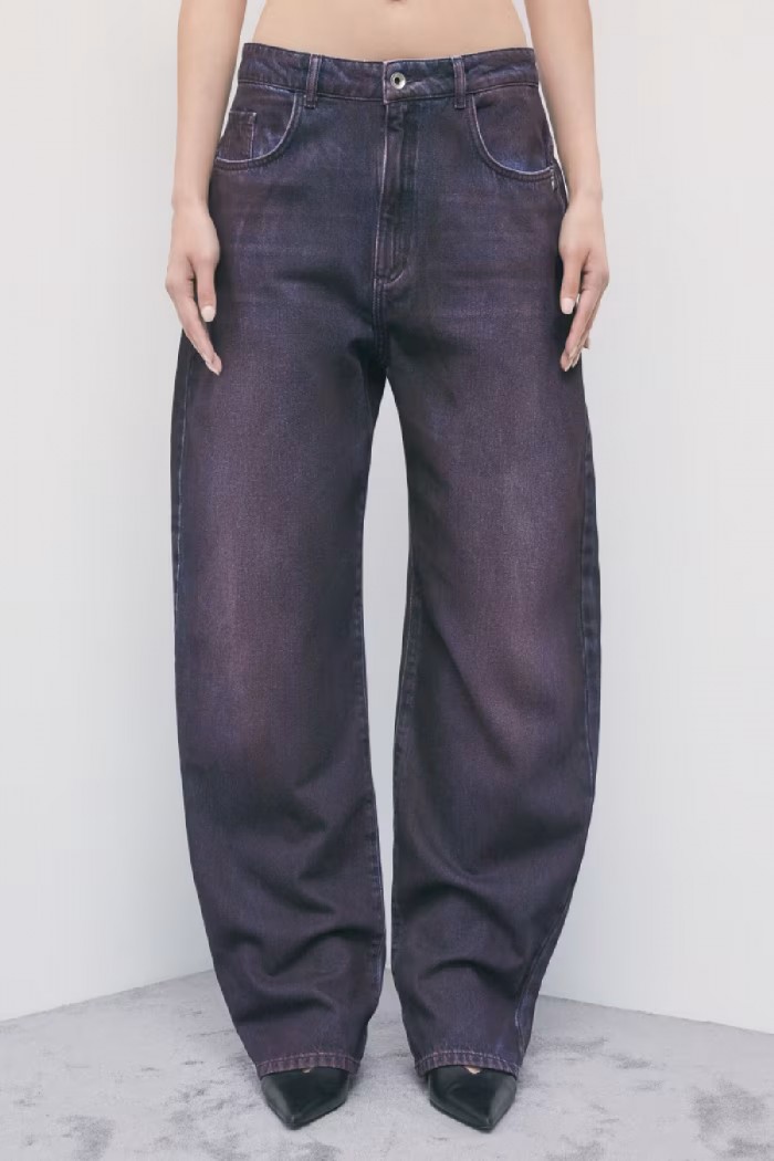 JEANS BARREL A VITA BASSA CON EFFETTO SPRAY PATRIZIA PEPE 