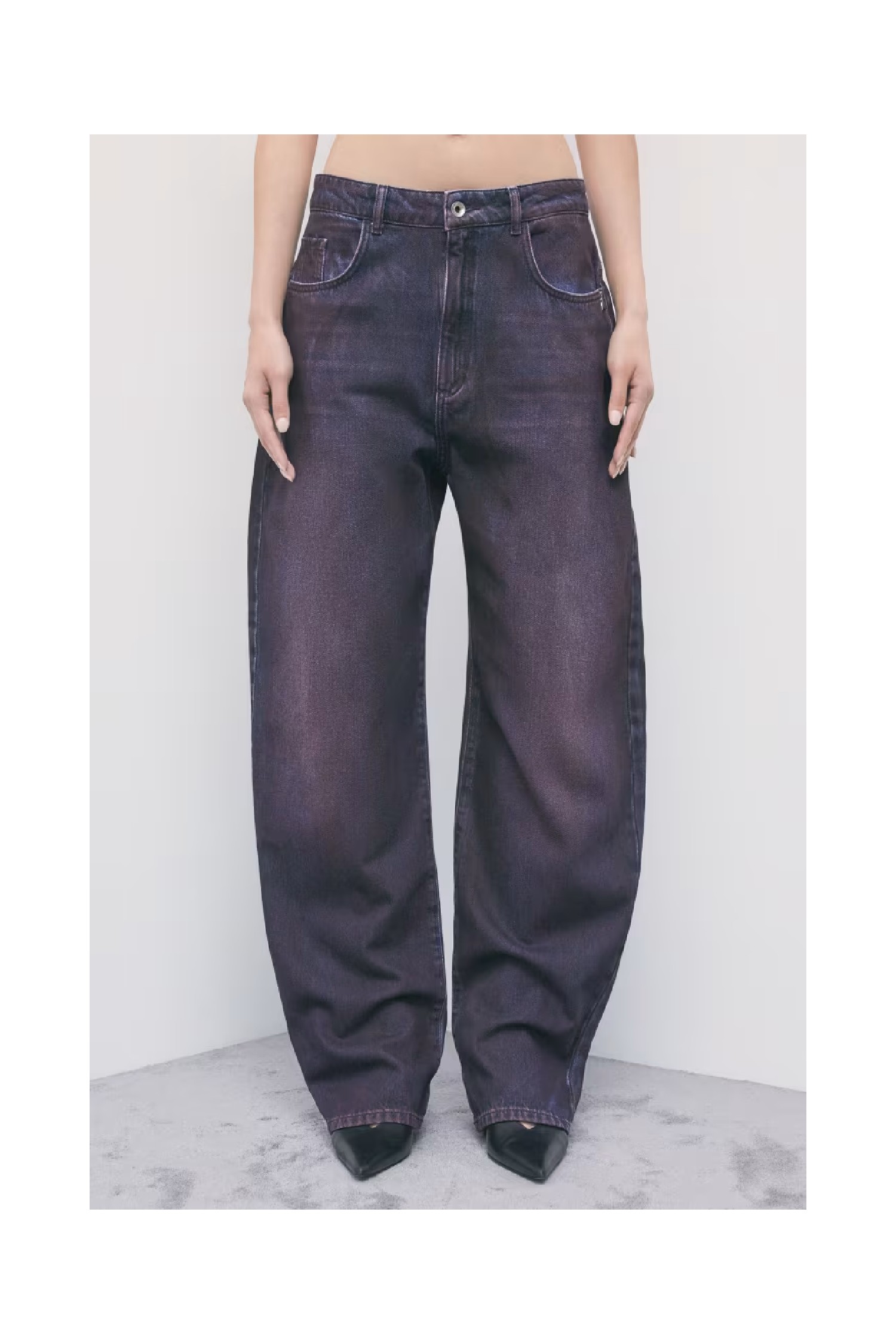 JEANS BARREL A VITA BASSA CON EFFETTO SPRAY PATRIZIA PEPE 