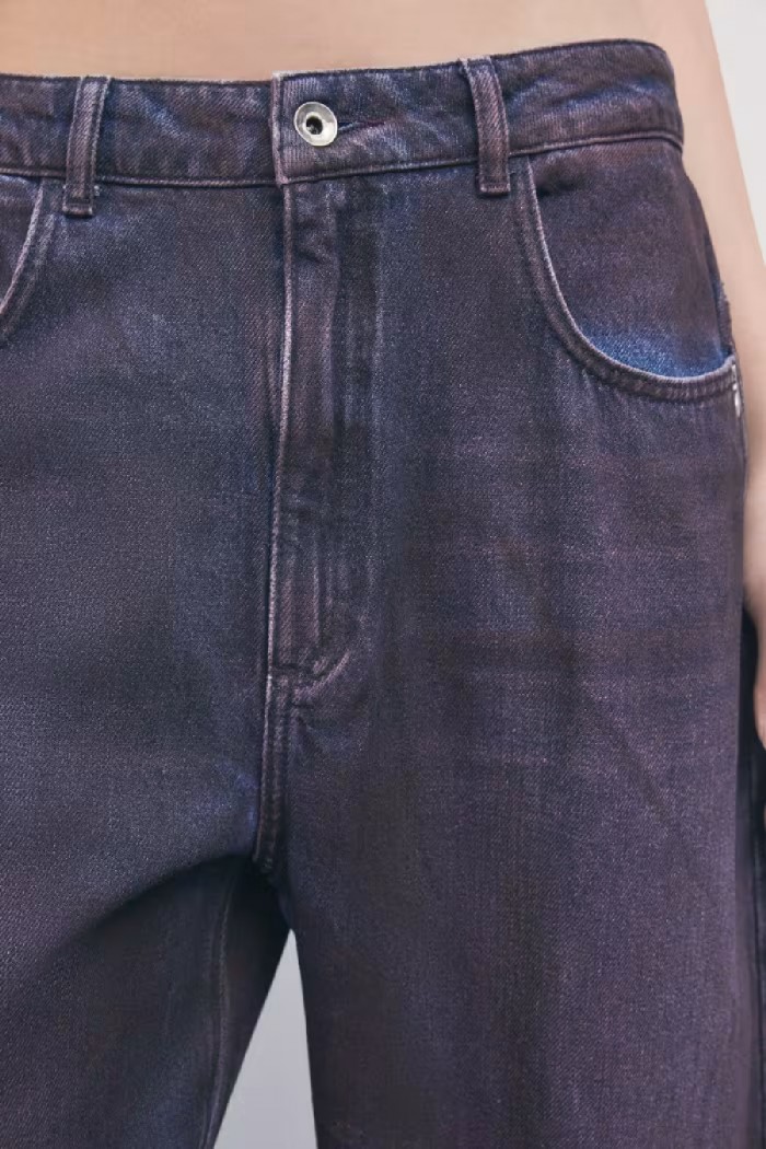 JEANS BARREL A VITA BASSA CON EFFETTO SPRAY PATRIZIA PEPE 