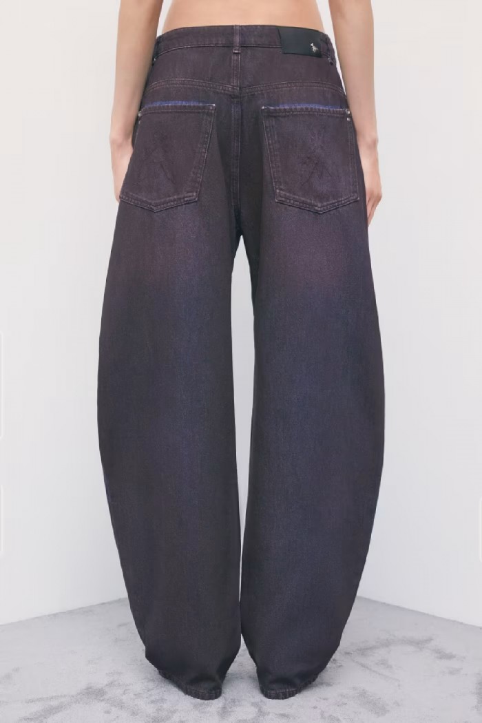 JEANS BARREL A VITA BASSA CON EFFETTO SPRAY PATRIZIA PEPE 