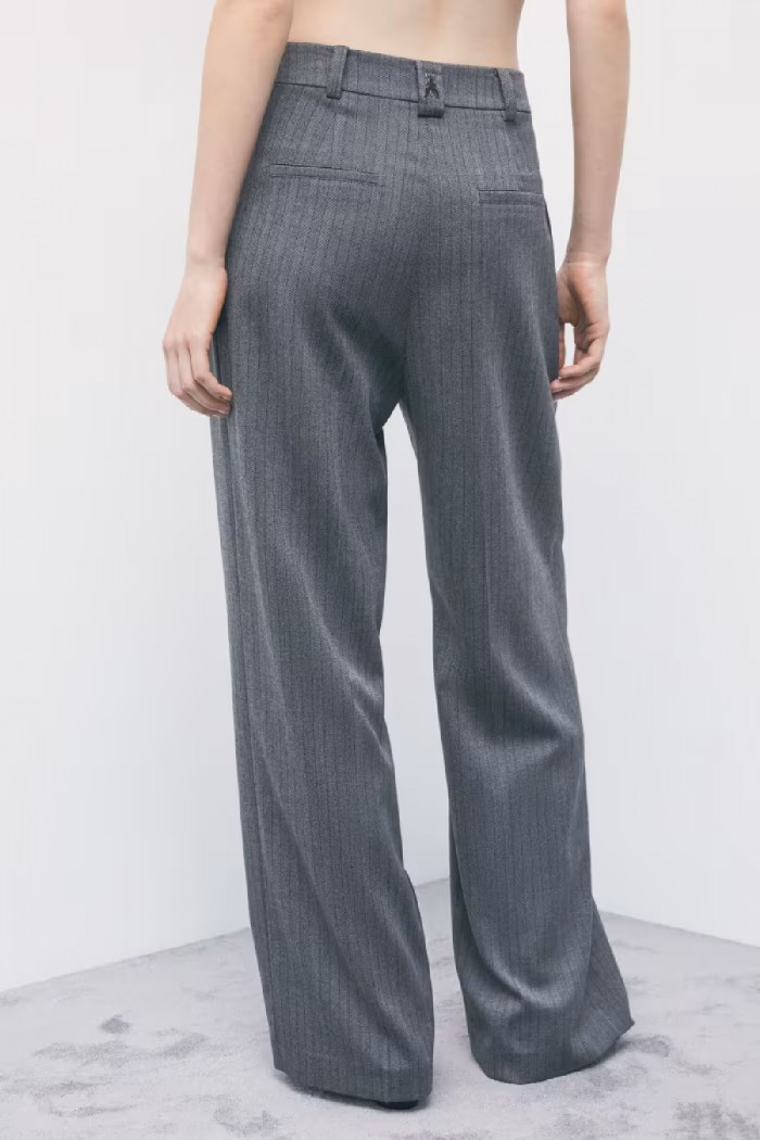 PANTALONI SARTORIALI WIDE LEG GESSATI PATRIZIA PEPE 