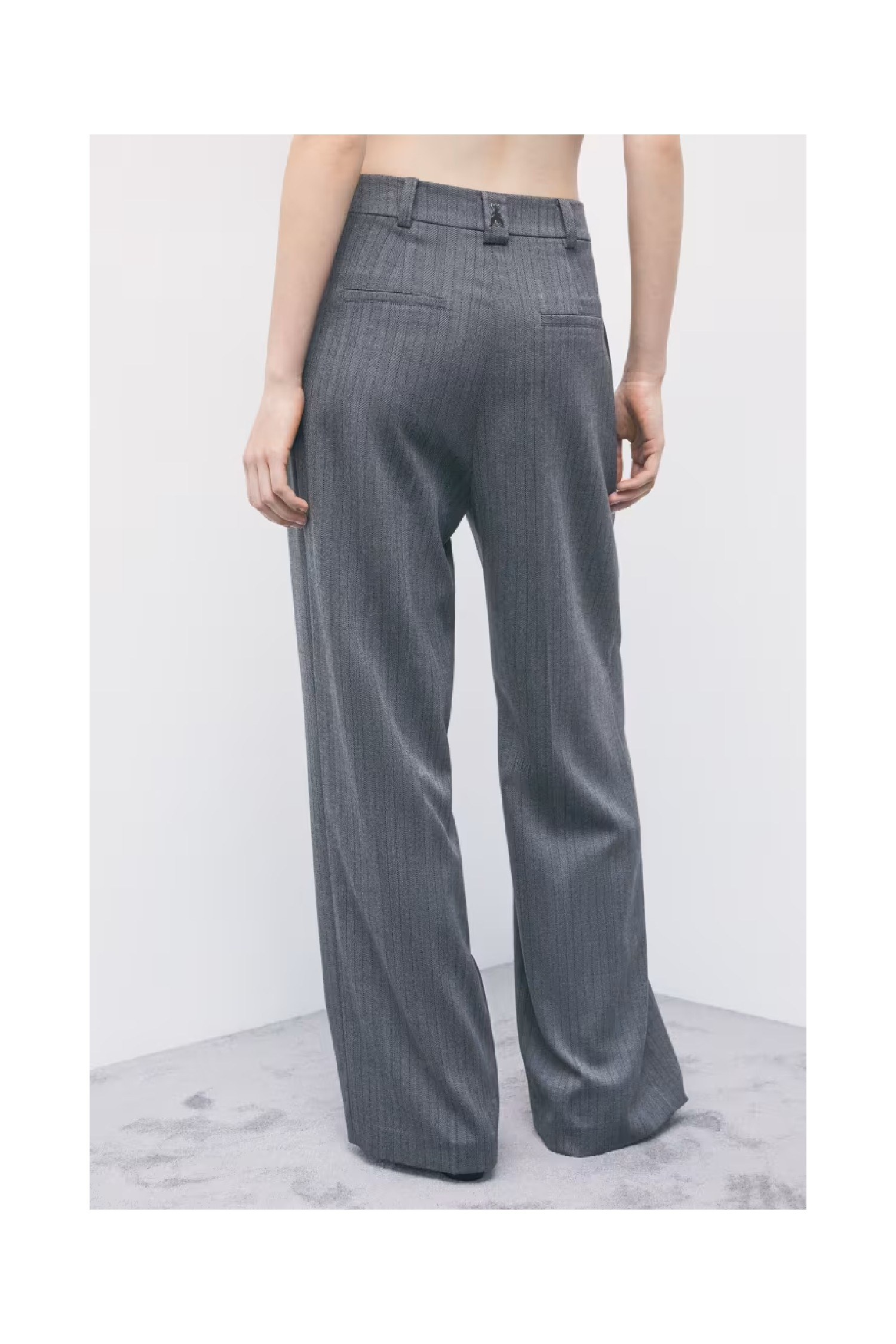 PANTALONI SARTORIALI WIDE LEG GESSATI PATRIZIA PEPE 