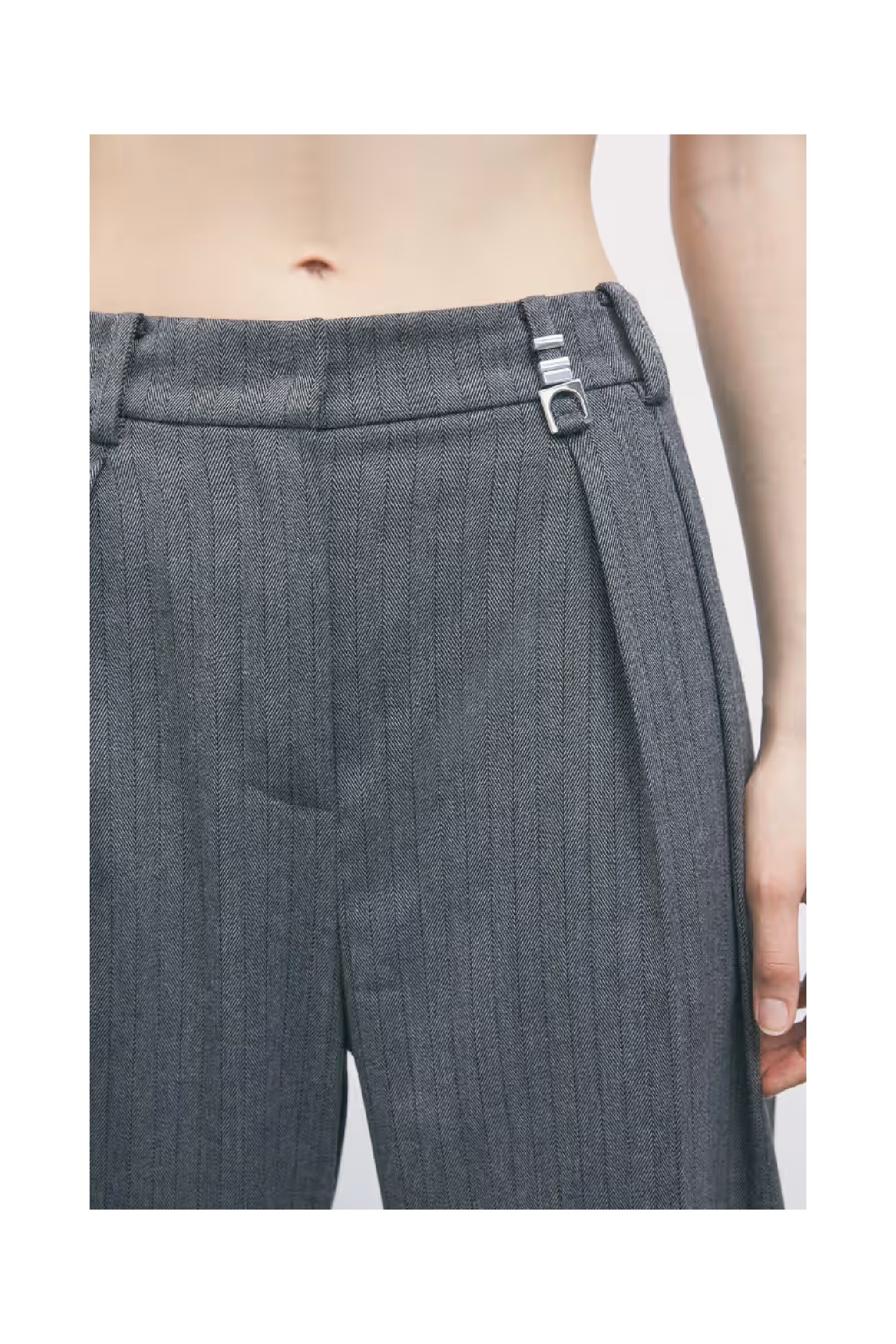 PANTALONI SARTORIALI WIDE LEG GESSATI PATRIZIA PEPE 