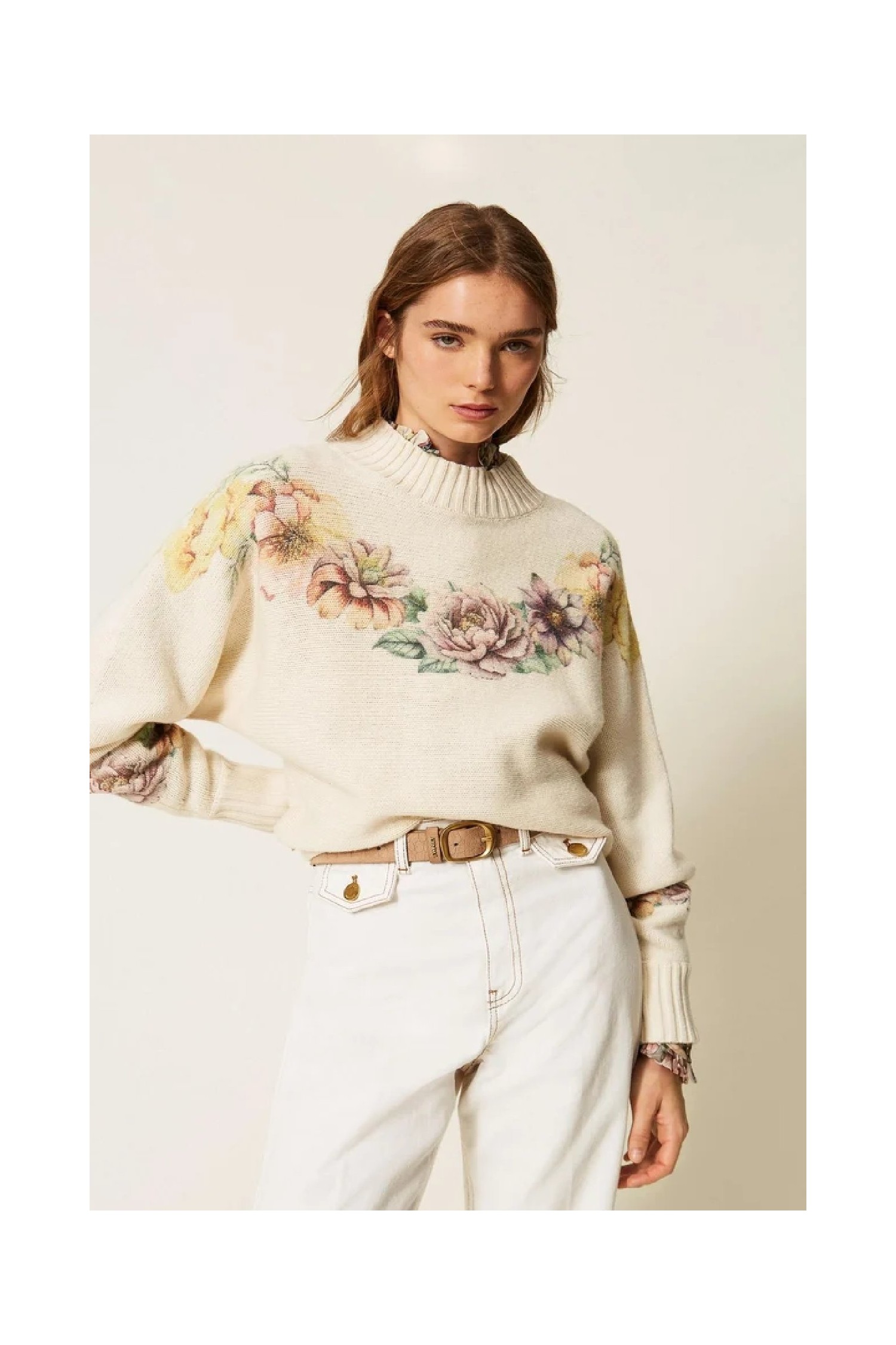 MAGLIA IN MISTO LANA CON STAMPA TWIN SET