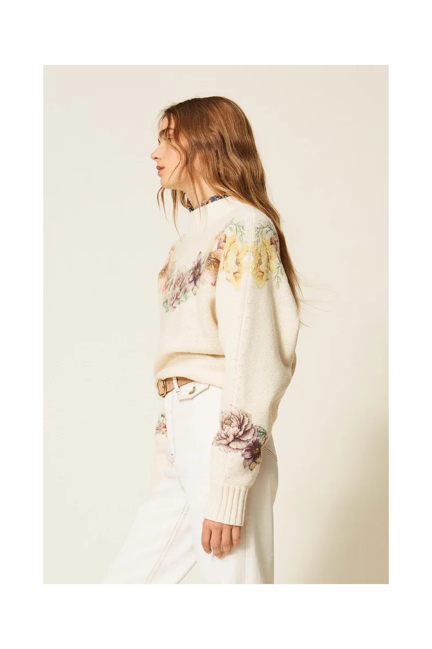 MAGLIA IN MISTO LANA CON STAMPA TWIN SET