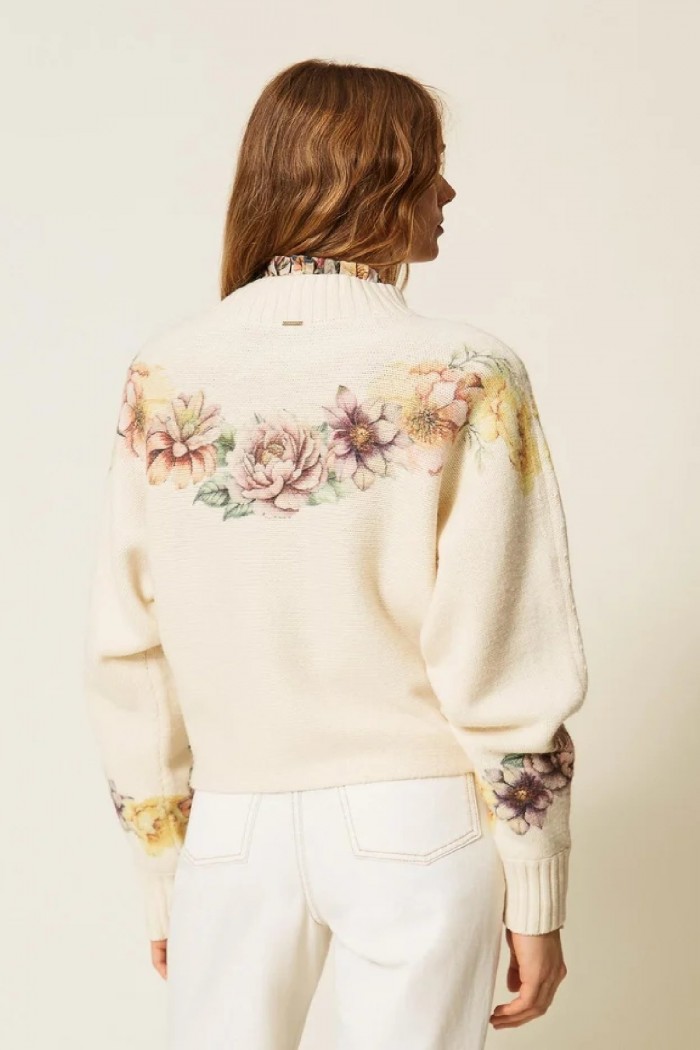 MAGLIA IN MISTO LANA CON STAMPA TWIN SET