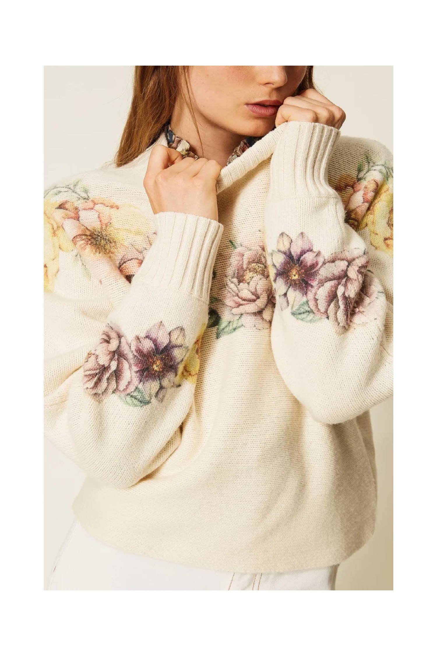 MAGLIA IN MISTO LANA CON STAMPA TWIN SET
