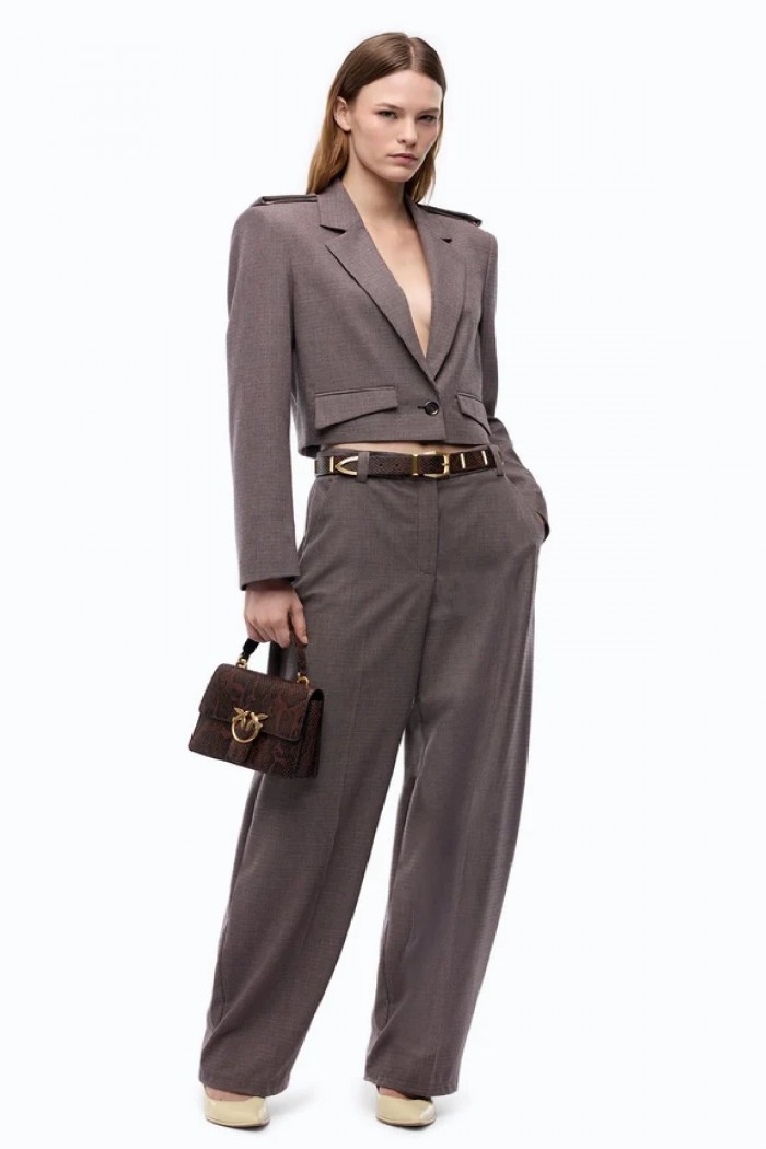 GIACCA CROPPED CON MOTIVO MICRO PIED DE POULE PINKO