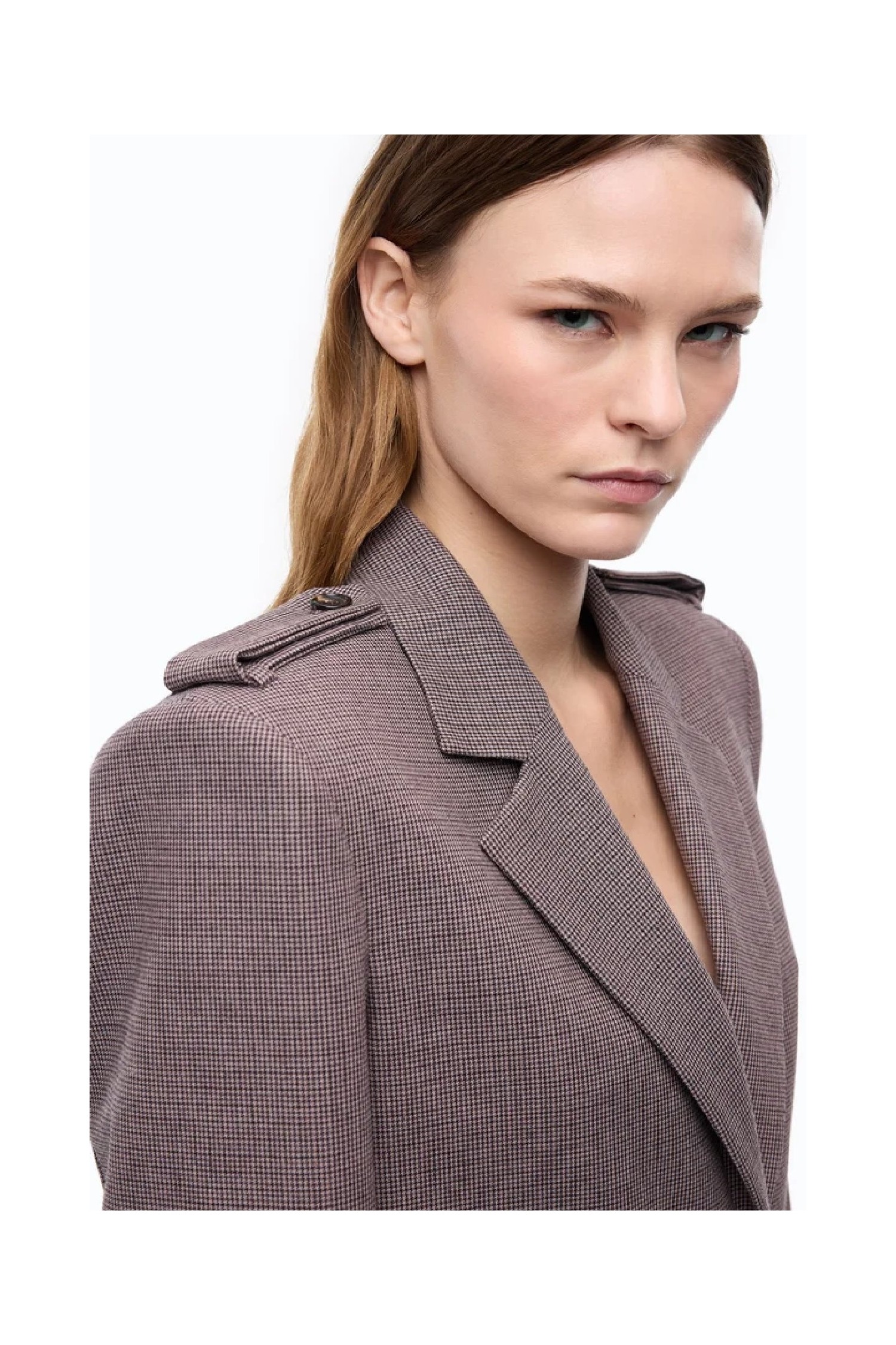 GIACCA CROPPED CON MOTIVO MICRO PIED DE POULE PINKO