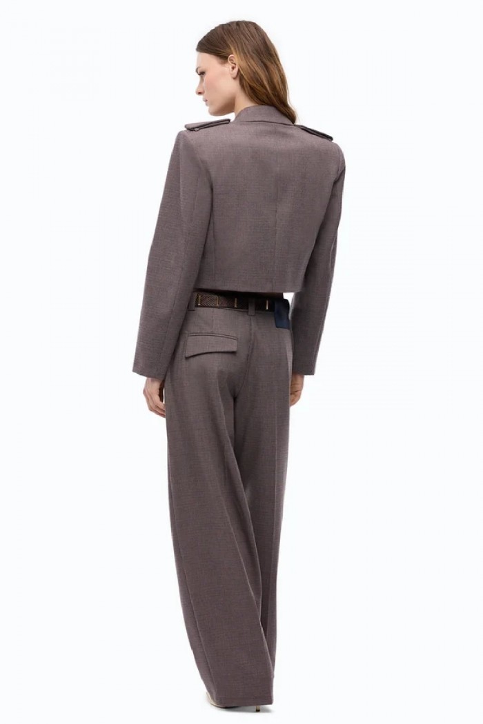 GIACCA CROPPED CON MOTIVO MICRO PIED DE POULE PINKO