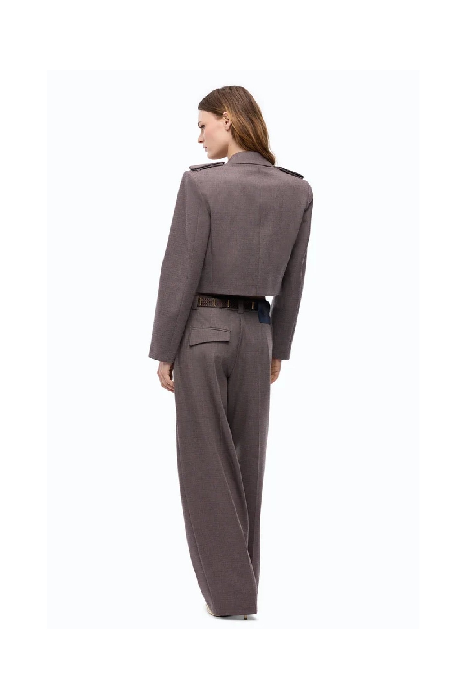 GIACCA CROPPED CON MOTIVO MICRO PIED DE POULE PINKO