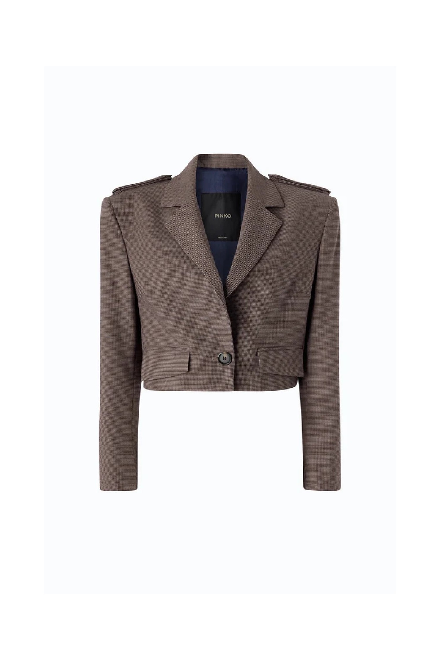 GIACCA CROPPED CON MOTIVO MICRO PIED DE POULE PINKO